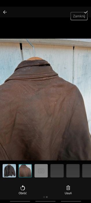 Brązowa kurtka skórzana z prawdziwej skóry cuir DKS bomberka real leat