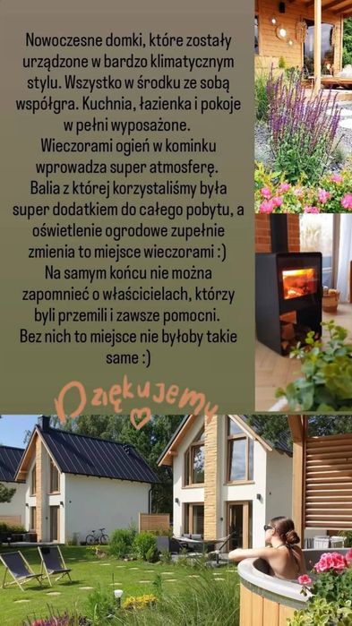 Domek na Święta  Kominek Sauna Balia jacuzzi LUBIATOWO morze