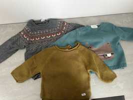 ZESTAW sweterków chłopięcych 80-92