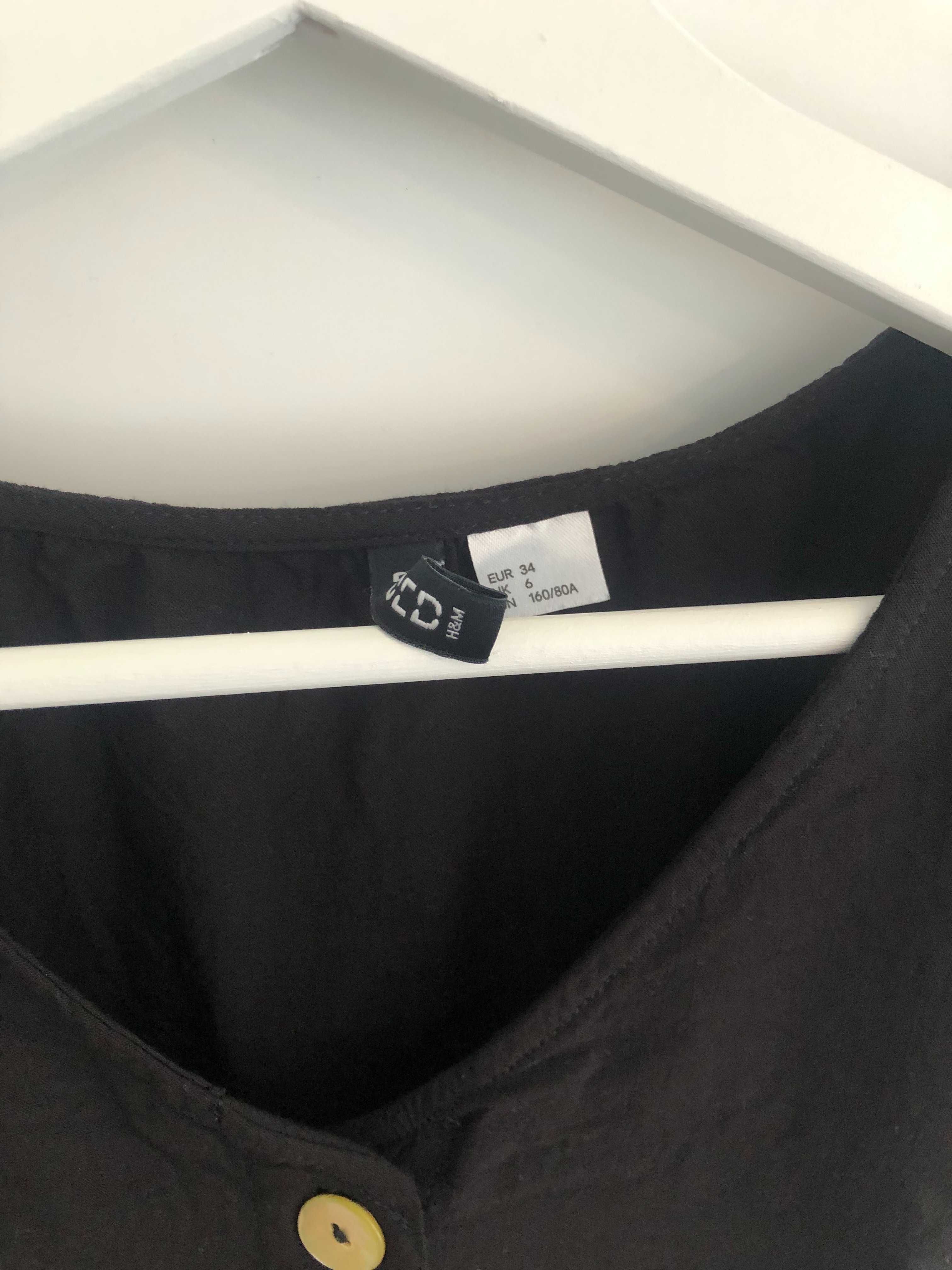 H&M Divided Czarny top z guzikami Rozmiar 34