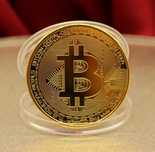 Moneta "Bitcoin" ® złota/srebrna, unikat