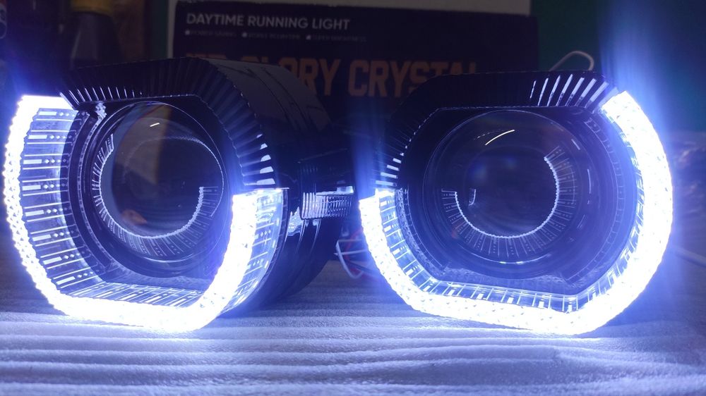 Би Лед линзы 2.5 "H4-H7 6000k" 45-52Вт.