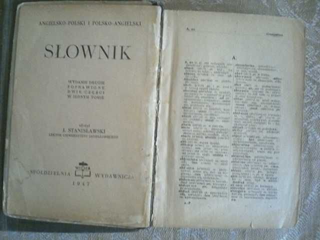 Słownik polsko-angielski ,1947r.