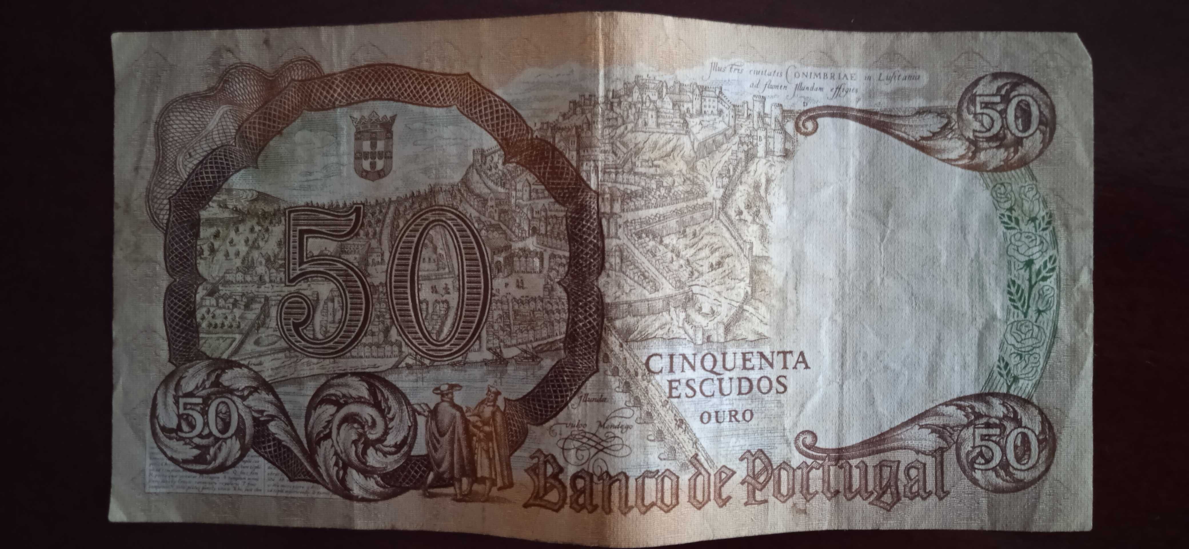 Nota de 50 escudos ouro Rainha Santa Isabel 28/02/1964