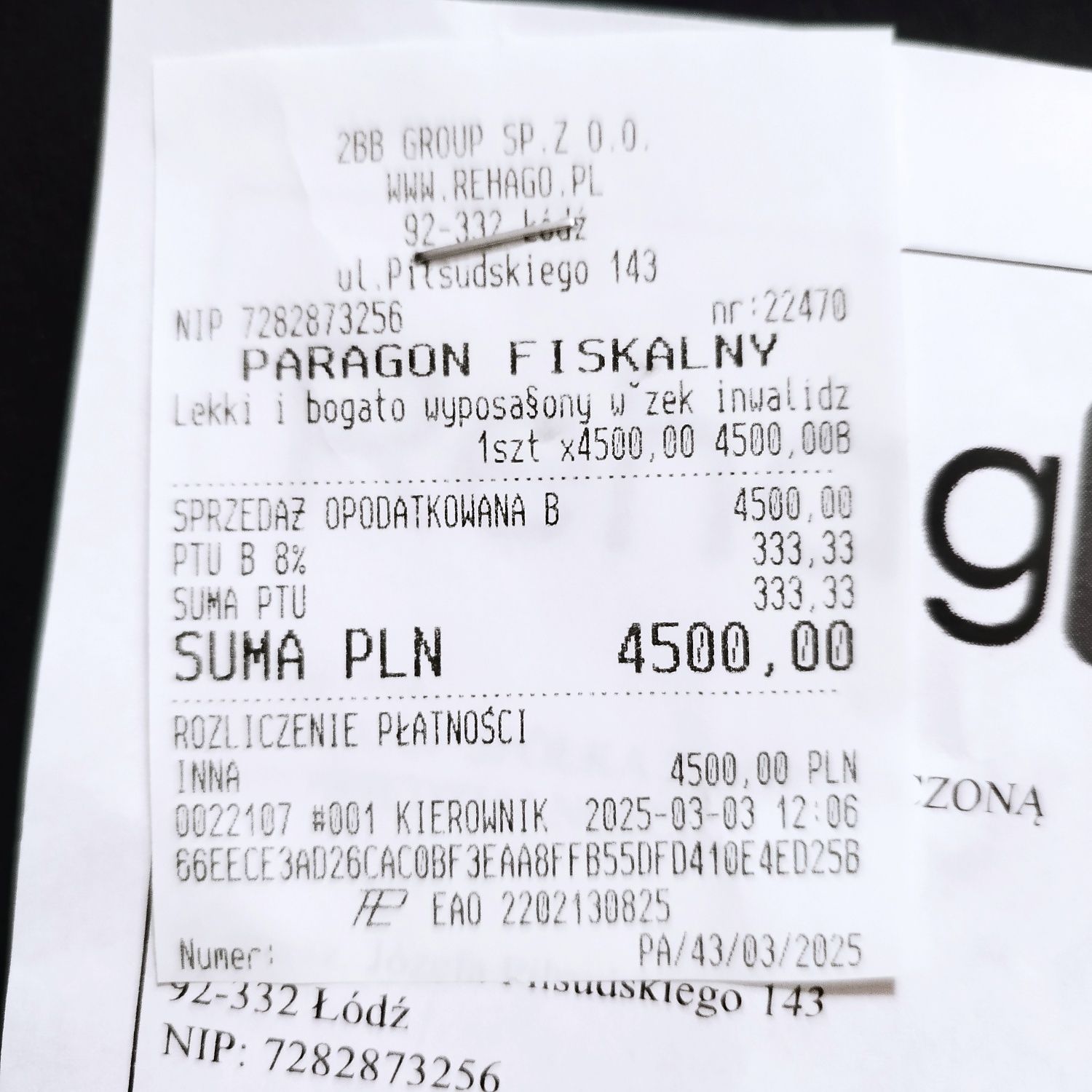 Wózek inwalidzki lekki Activ Tim
