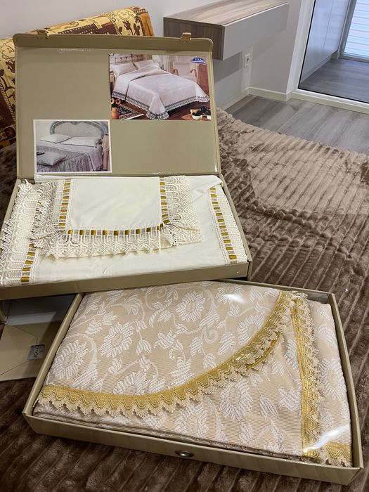 Набір постільної білизни+покривало, двоспальний, новий