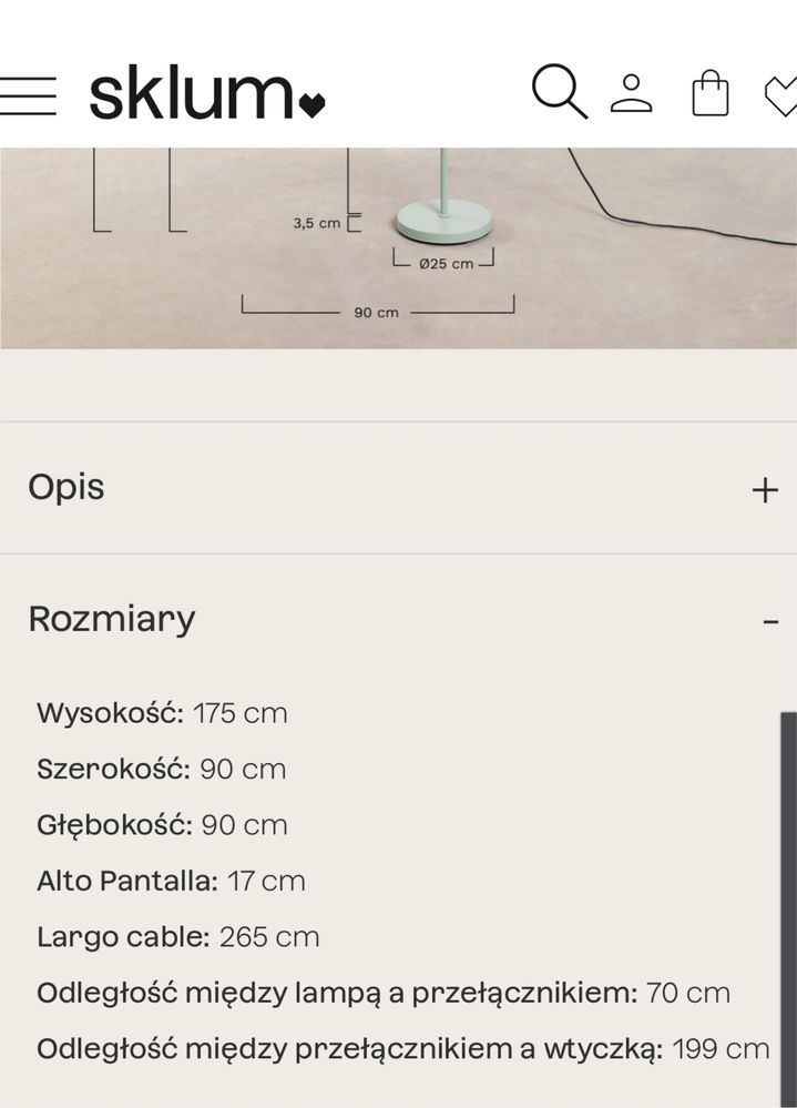 Lampa do salonu, pokoju, podłogowa Sklum