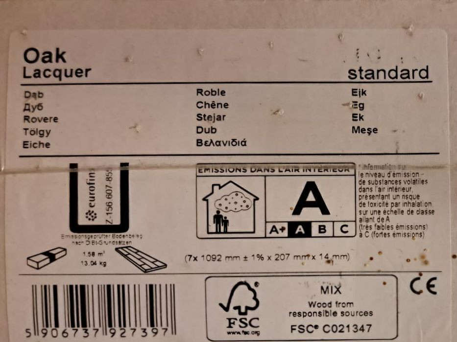 Deski podłogowe, Barlinek, siedem sztuk, Dąb Standard