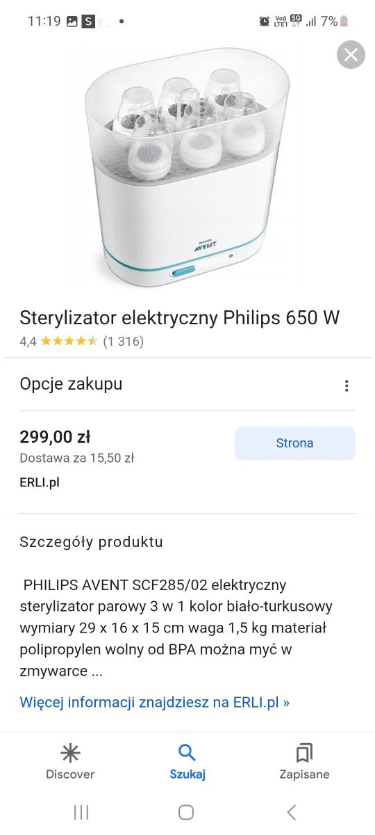 Sterylizator Avent Philips