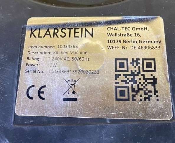 Тістоміс / тестомес / міксер / миксер / Klarstein  з Німеччини 2000w