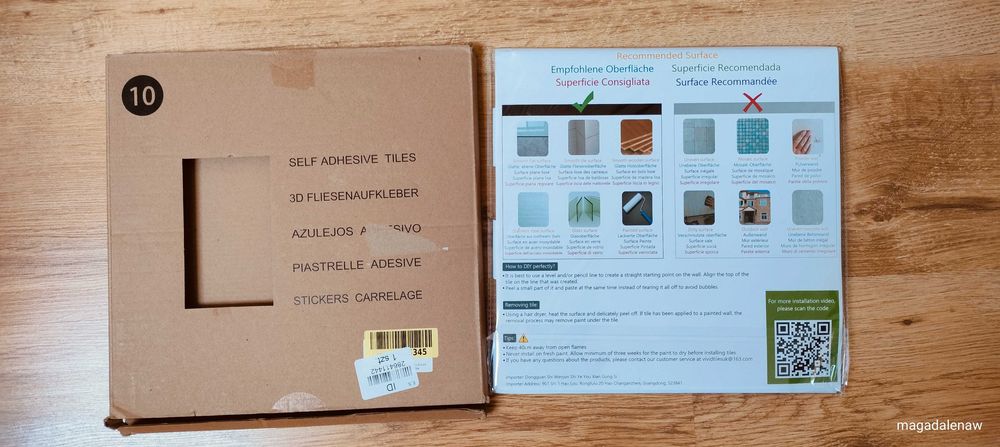 Panele ścienne 3D białe płytka PCV WoStick samoprzylepne