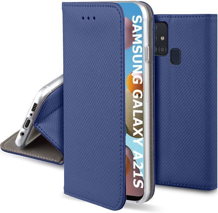 Etui Z Klapką Magnet Do Samsung Galaxy A21S Portfel Granatowe
