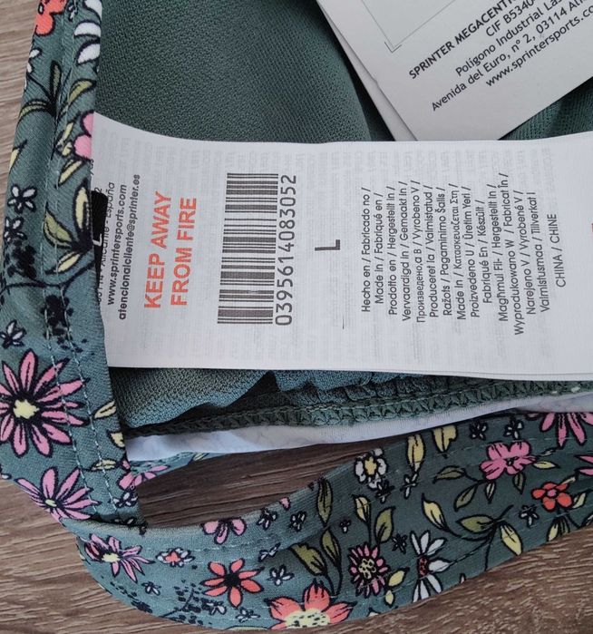 Top Biquíni Up verde com flores "NOVO"