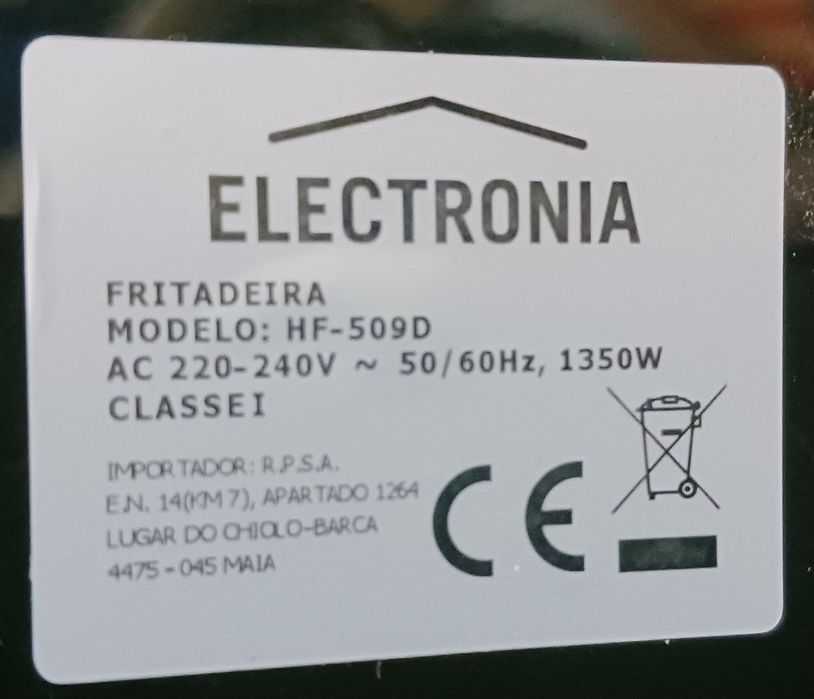 Fritadeira Electronia HF-509D (AVARIADA)