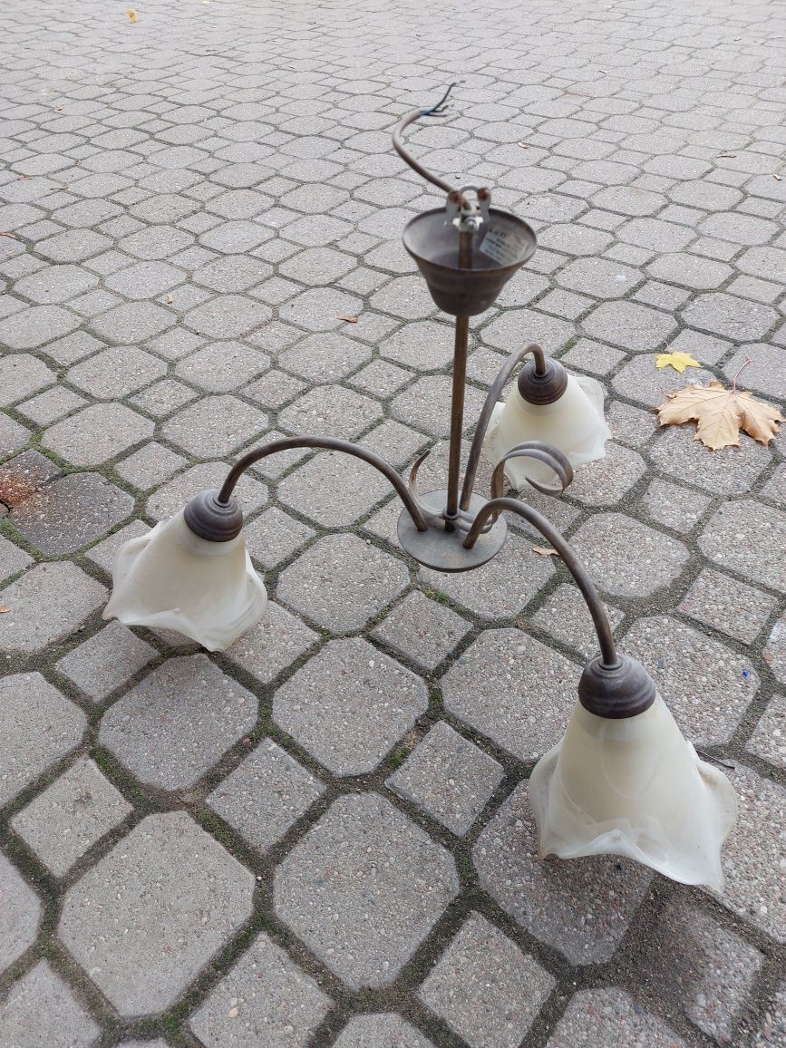 Lampa wiszaca brązowa 3 punkty światła