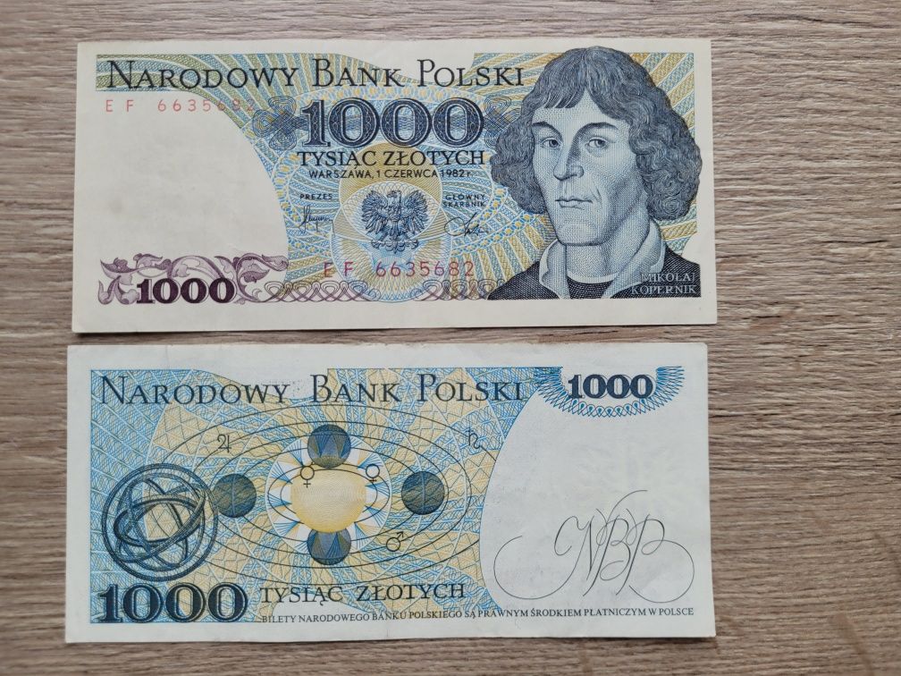 1000 zł Mikołaj Kopernik banknot PRL oryginalny 1982 r.