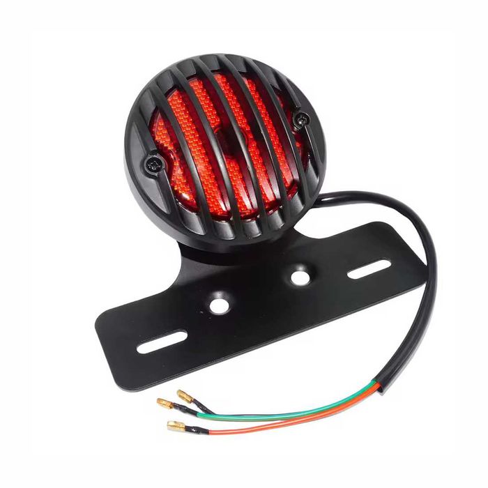 Farolim traseiro LED 12V suporte matrícula central - chopper bobber