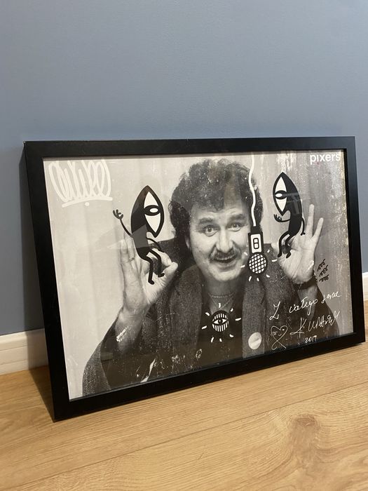 Plakat print w czarnej ramce Krzysztof Krawczyk Noriaki pixers