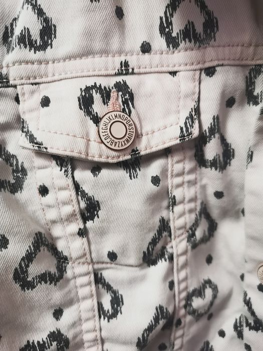 H&M kurtka dżinsowa serca 140