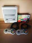 Super Nintendo SNES zestaw zasilacz pady gra super tennis kabel av