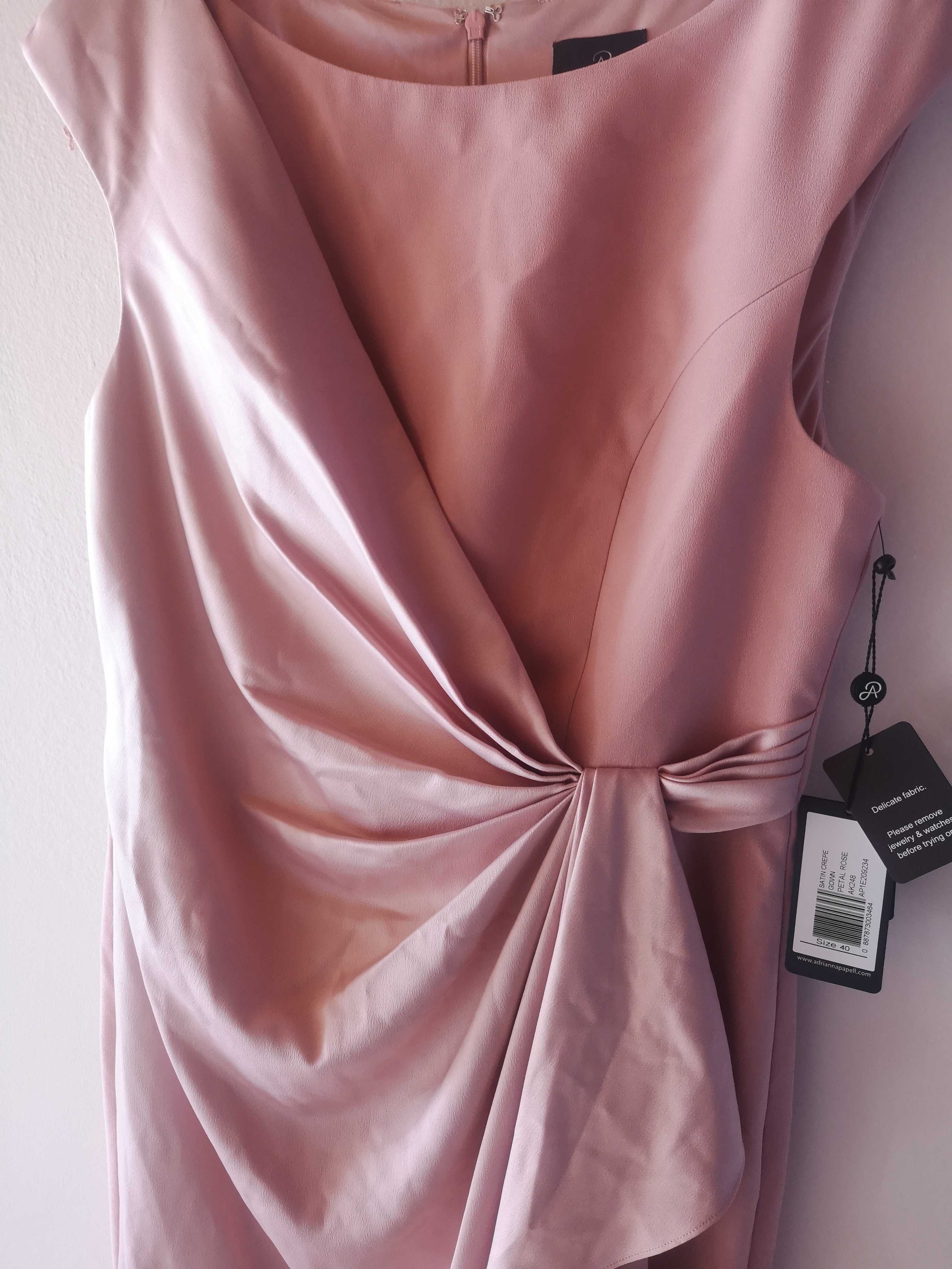 Suknia wieczorowa różowa Adrianna Papell, rozmiar 40