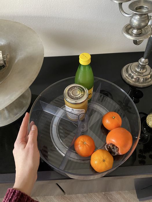 Taca obrotowa do lodówki, plastikowy okrągły pojemnik