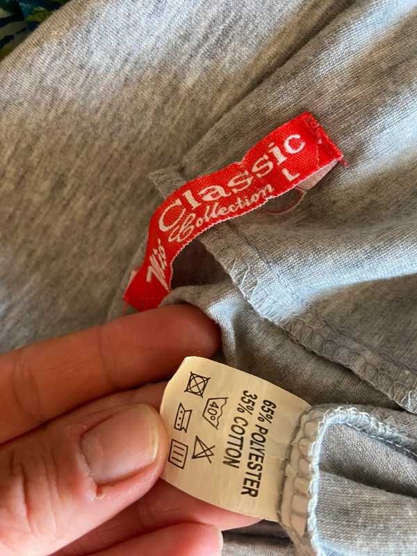42 40 miss classic sukienka dres dluga szary nadruk kieszenie maxi