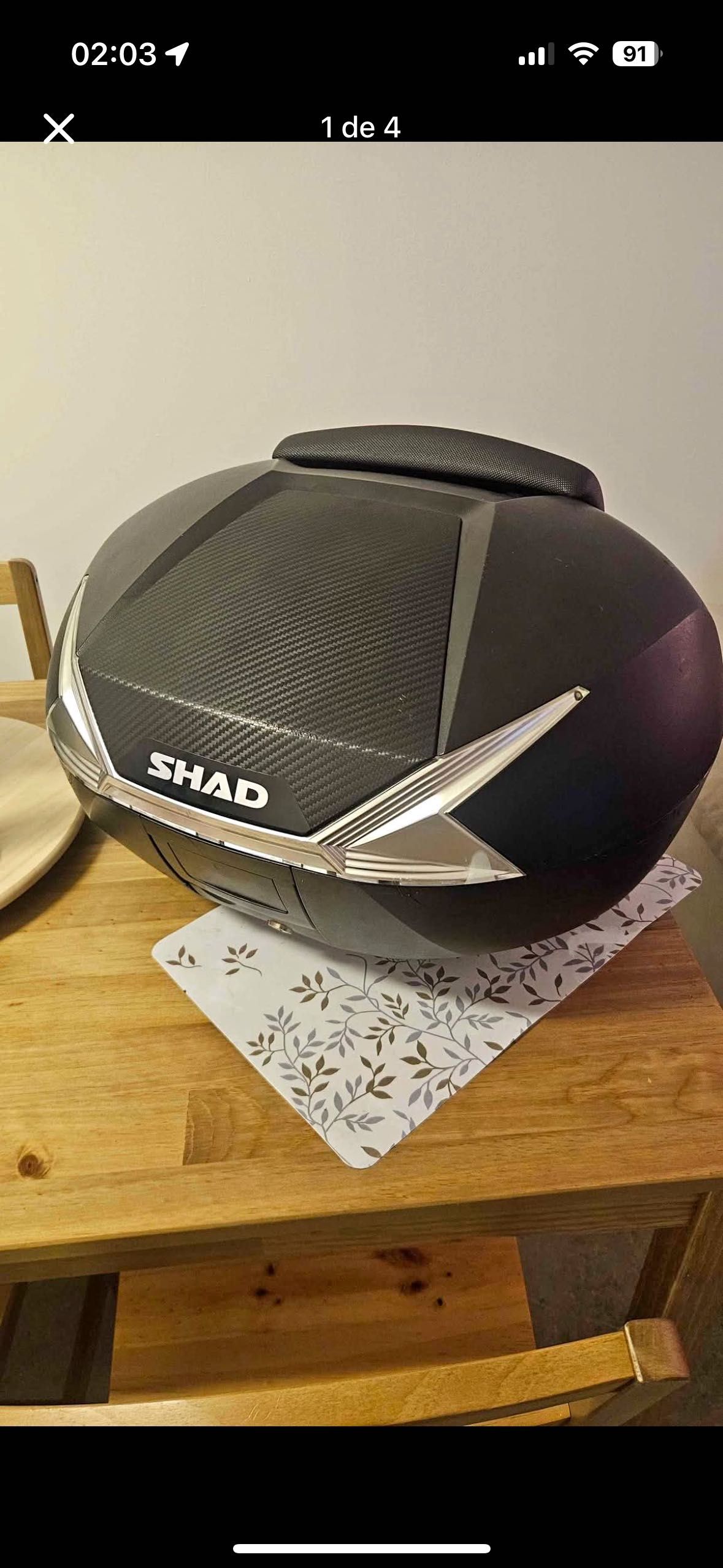 TOP CASE SHAD SH47 com encosto de almofada