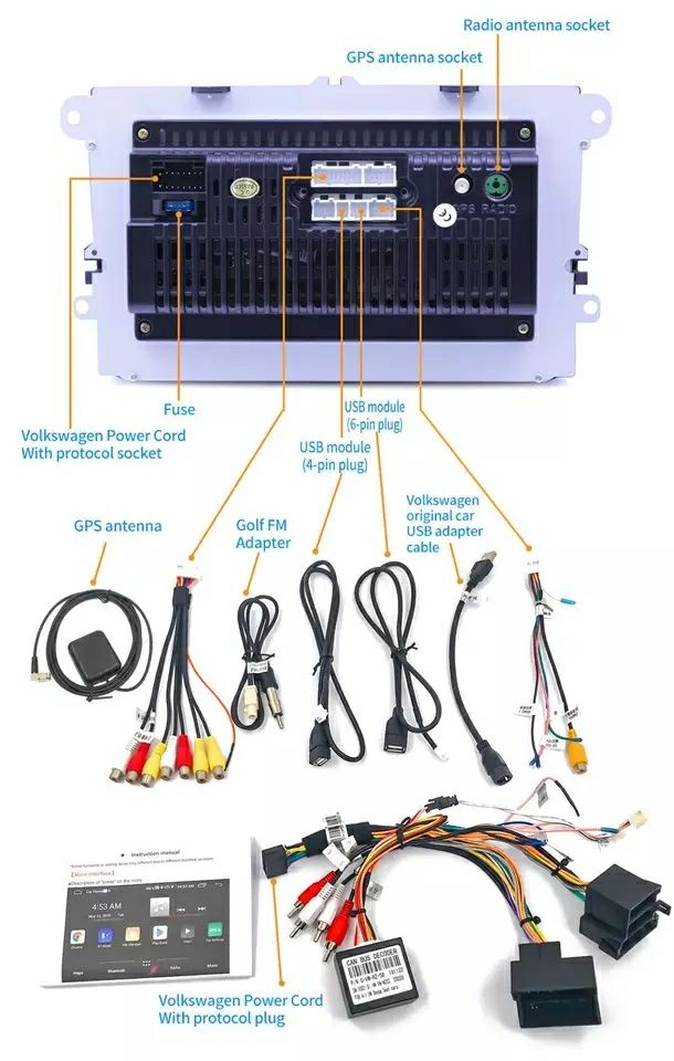 Штатна магнітола Android VW Passat Caddy Volkswagen Golf  Polo Jetta