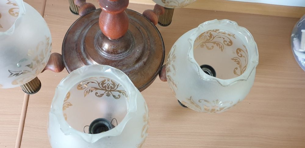 Żyrandol sufitowy vintage kule szklo