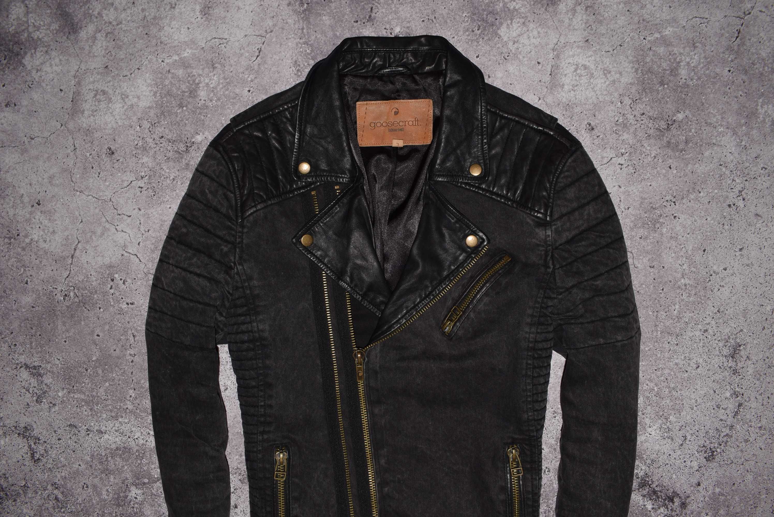 Goosecraft Leather Biker Jacket (Мужская Кожаная Куртка Косуха diesel