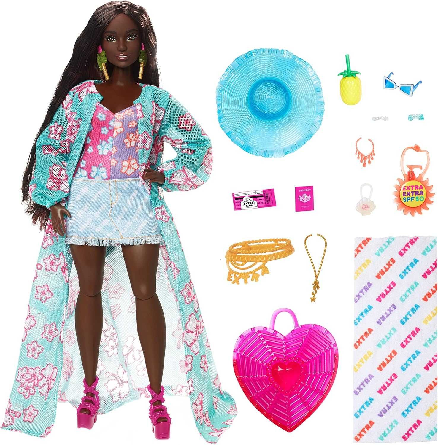 Барби Экстра Флай Отдых на пляже Barbie Extra Fly Travel Beach HPB14