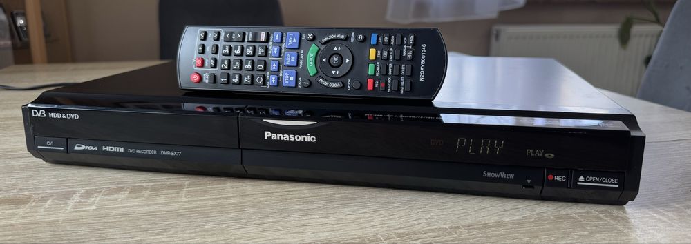 Panasonic DMR-EX77 #Nagrywarka DVD HDD #160GB #HDMI #SD #Dv-in #Pilot