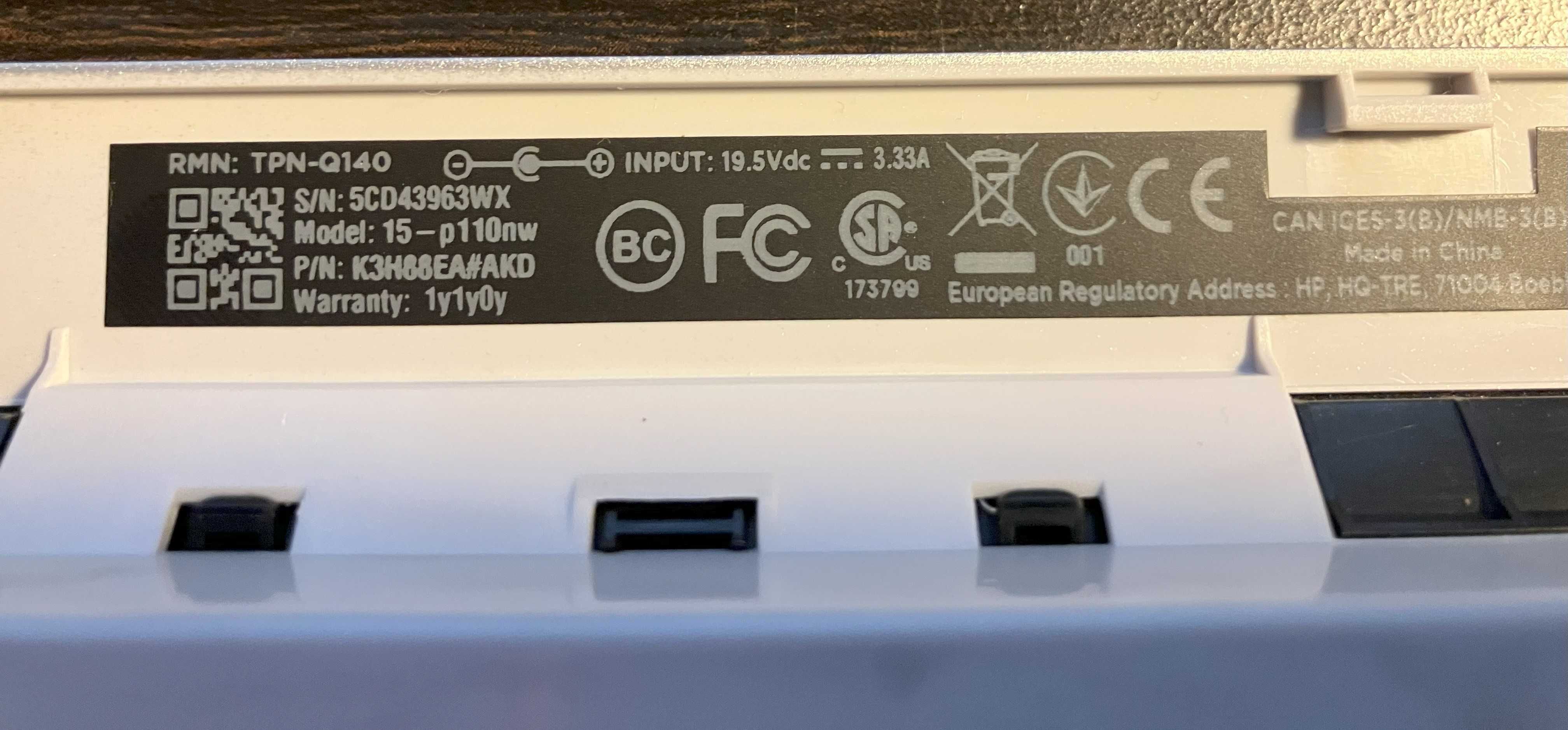 Laptop HP Pavilion 15-p110nw (używany)
