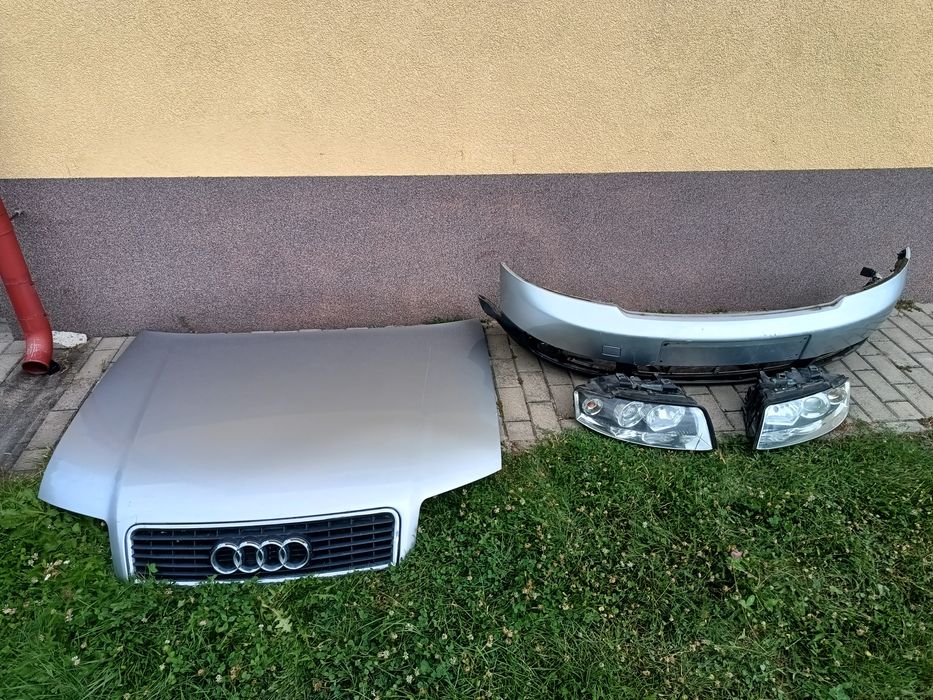 Maska zderzak lampy przód EU grill LY7W Audi A4 B6 części