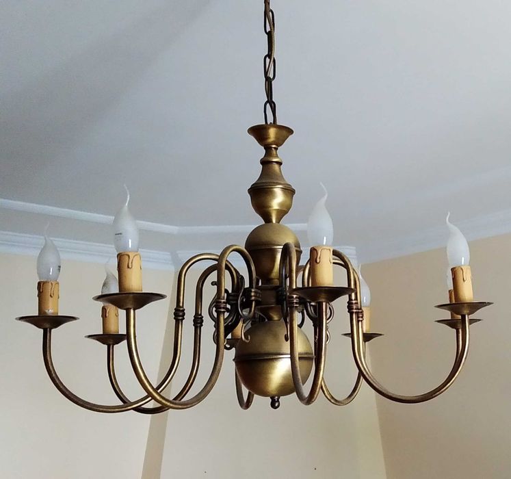 2xCandeeiros Teto Holandês 8 Braços + Aplique Parede