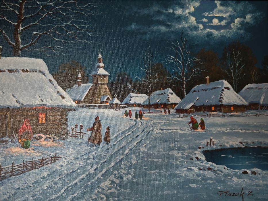 Obraz olejny  Pasterka