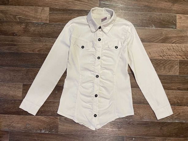 Белая блузка на рост 128 - 146 см