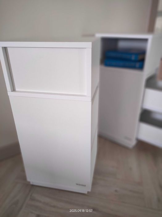 Zestaw DWÓCH stolików nocnych, wąskie szafki, wysoki stolik, VASAGLE