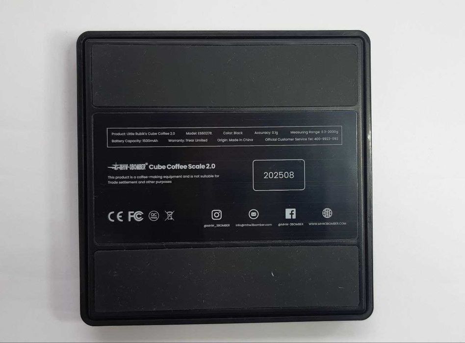 Професійні ваги для кави MHW-3BOMBER Cube 2.0 чорні оригінал