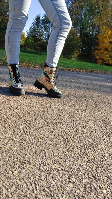 Botki z cekinami, jedyne i niepowtarzalne! Idealne na jesień