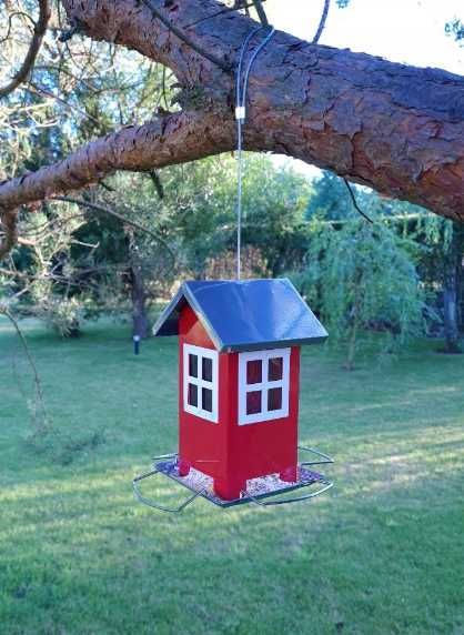 karmnik dla ptaków ptaszków czerwony