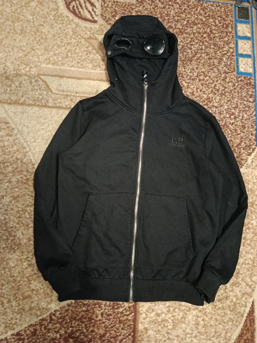 Черная редкая худи зип кофта мужская CP Company