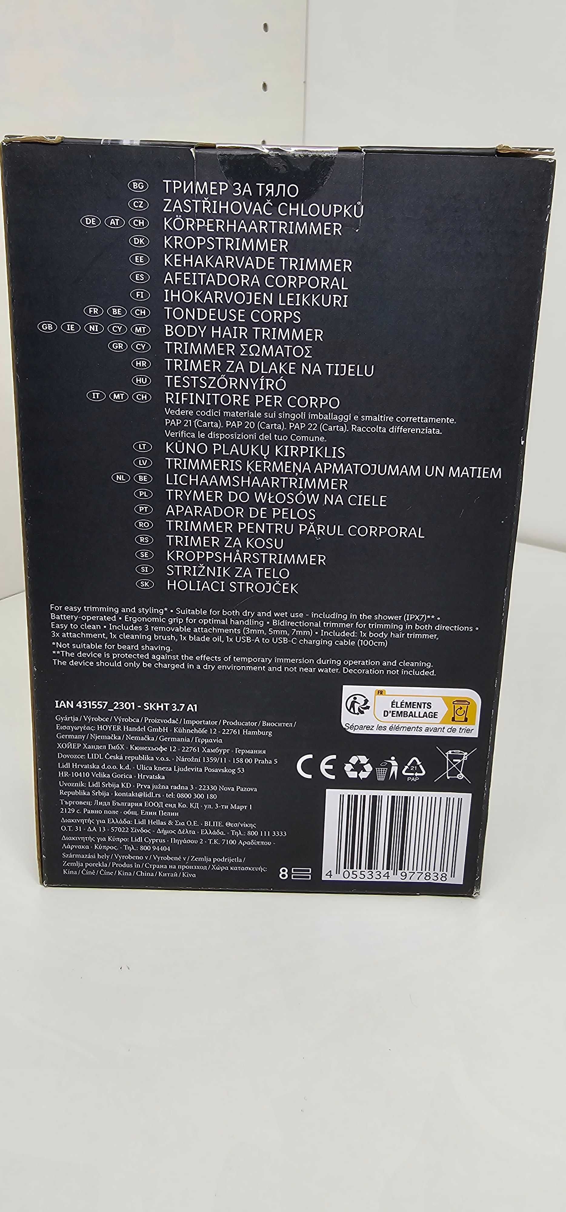 SilverCrest  Trymer do ciała Personal Care