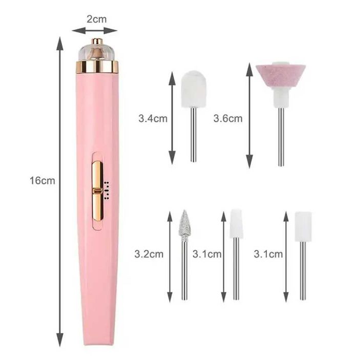 Фрезер-ручка для манікюру та педикюру з підсвіткою,фрезами в комплекті