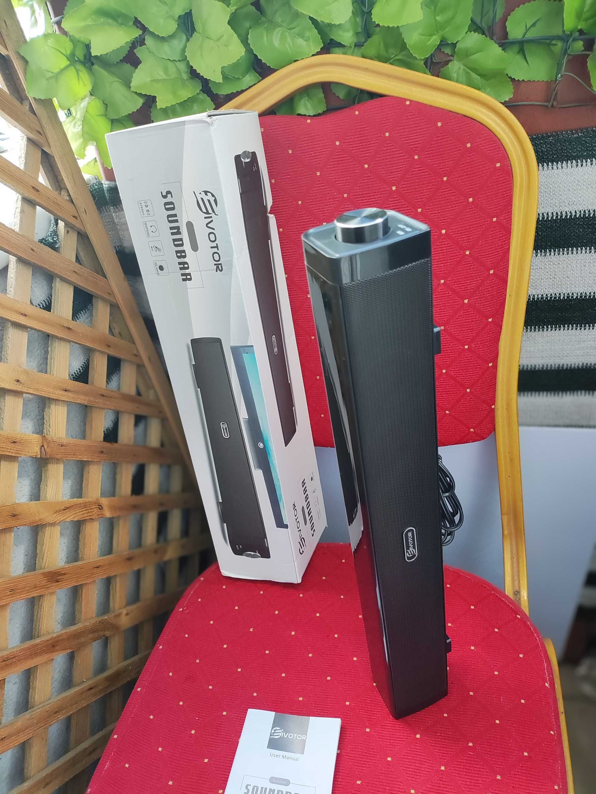 Soundbar Głośnik Czarny Eviotor do Telewizora TV Komputera Laptopa MP3