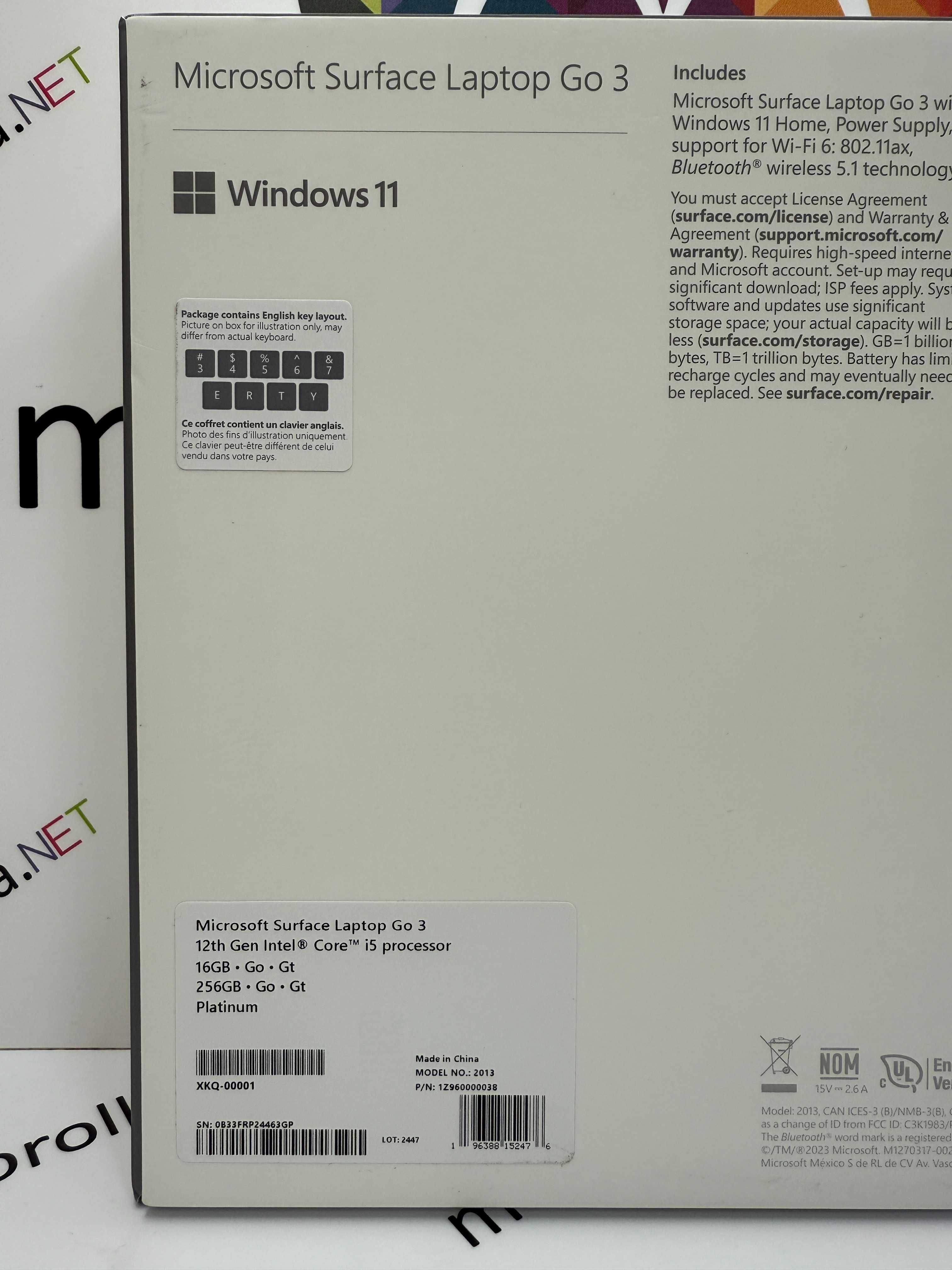 Ноутбук Microsoft Surface Laptop Go 3 12,4" FullHD/i5-1235u/16 RAM/256