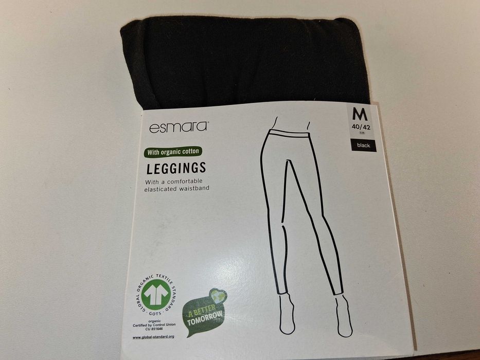 A182 Esmara Legginsy Damskie Bawełna Organiczna Rozmiar M 40/42 Czarne