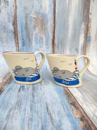 Ceramiczne Kubki motyw morski  Foka - Vintage design