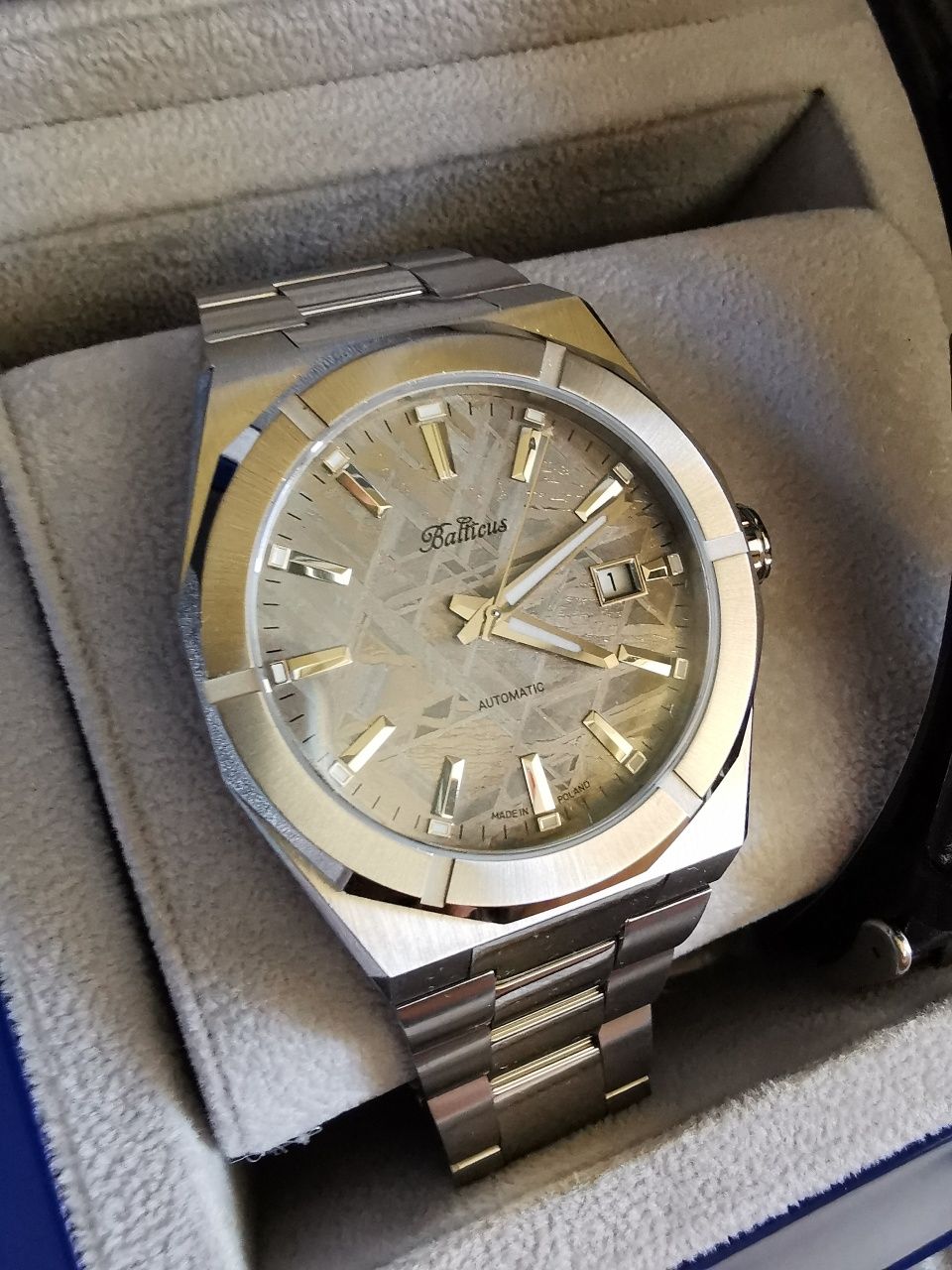 Zegarek Balticus Gwiezdny Pył Meteoryt Szary Automatic 40 mm